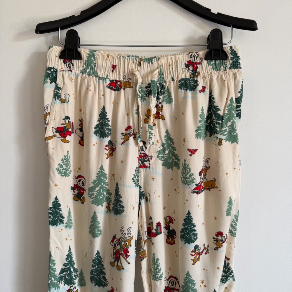 Disney Christmas Mickey Mouse Winter Adjustable Pajama Pants size Small EUC - Picture 3 of 7